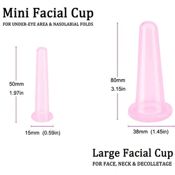 4Pcs Natural Silicone Cupping Massage Cup, for Body Fac Neck Eye Massage Vacuum Tank Body Facial Care, Anti-aging Beauty Tool