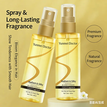 Anti-Frizz Hair Oil Spray, Perfumed Smoothing Lightweight Non-Greasy Hair Care Oil for Color-Treated & Perm Damaged Hair, Long-L