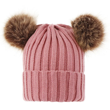 New Kids Winter Warm Hats Family Knitted Beanies For Mother And Baby Knitting Pom Bobble Beanie